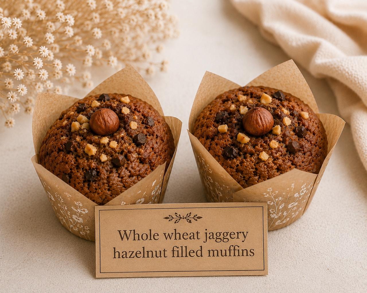 Hazelnut Sauce Filled Banana Muffins