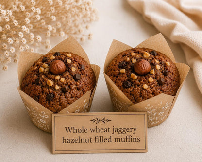 Hazelnut Sauce Filled Banana Muffins