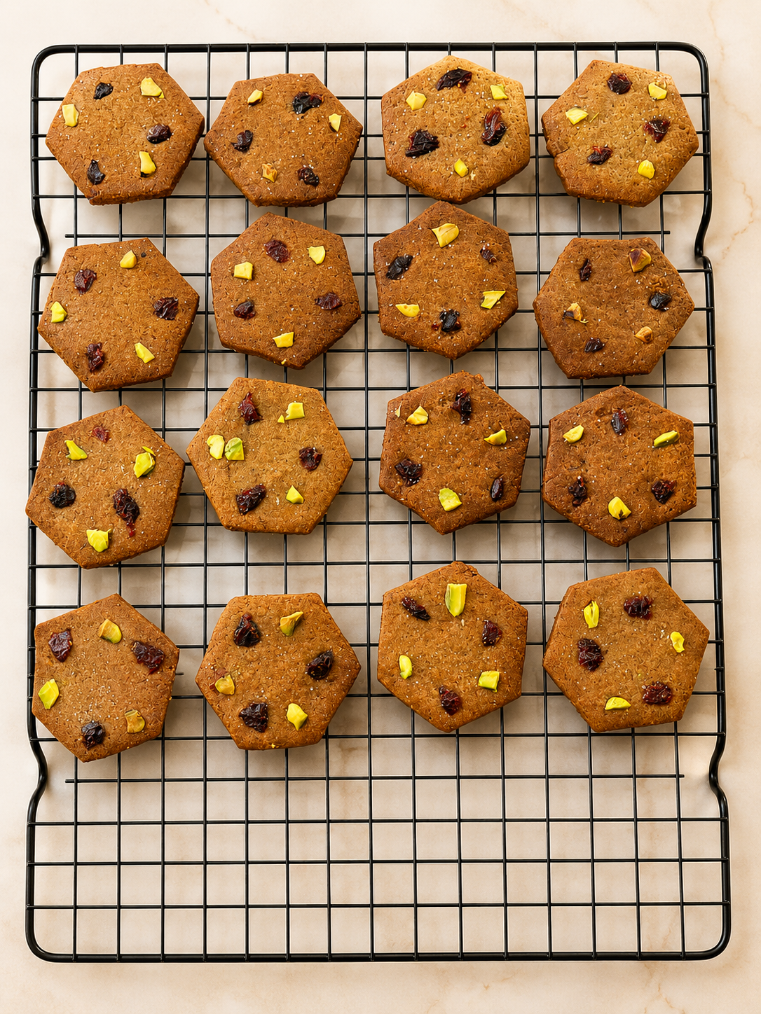 Millet Cranberry Pistachio Cookies
