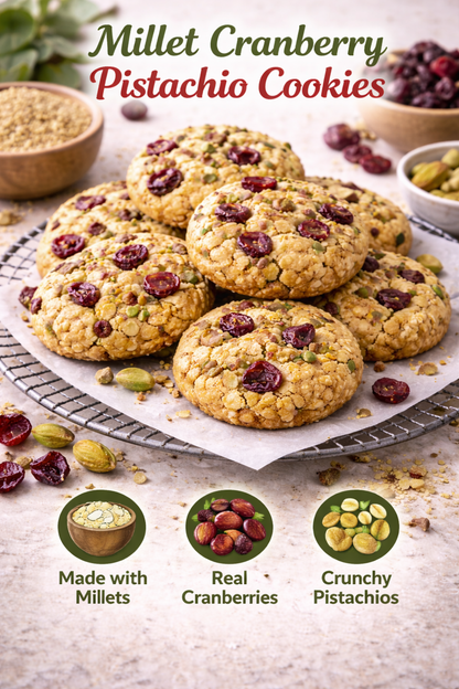 Millet Cranberry Pistachio Cookies