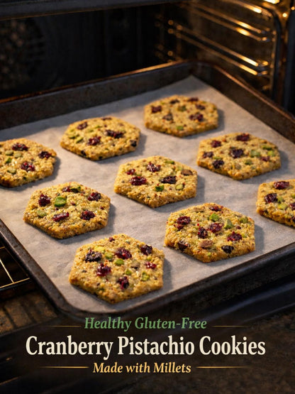 Millet Cranberry Pistachio Cookies