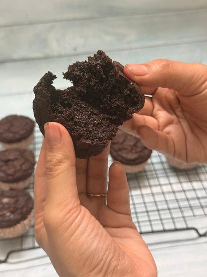 Double Chocolate Whole Wheat Brownie Muffins