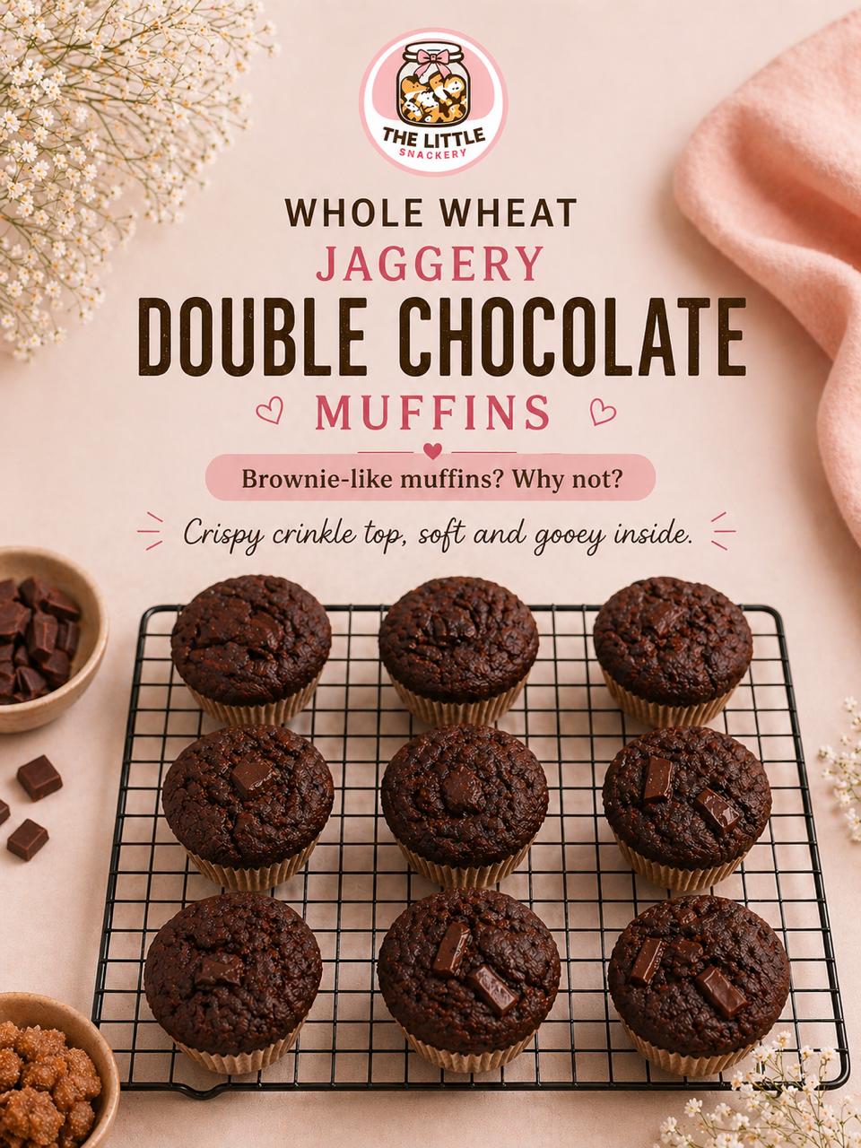 Double Chocolate Whole Wheat Brownie Muffins