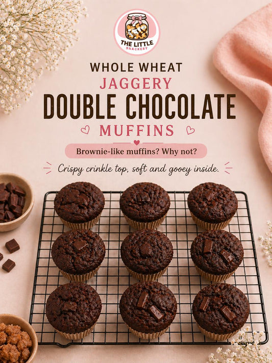 Double Chocolate Whole Wheat Brownie Muffins